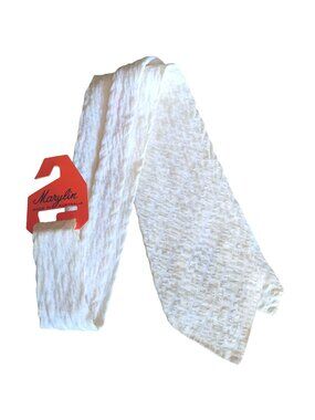 Vintage White Marylin Textured Cotton Tie Made In Australia 54" 4.5" wide 70s